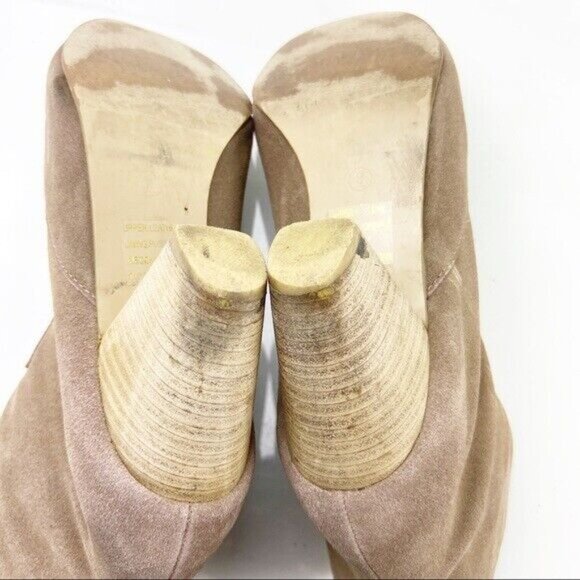 Ecote Urban Outfitters Women's Alexandra Boot Size 9 Block Heel Tan Taupe Suede - Picture 7 of 11